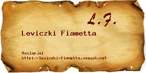Leviczki Fiametta névjegykártya